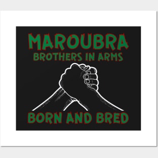 MAROUBRA - BROTHERS IN ARMS - BORN AND BRED - SOUTH SYDNEY FLIPPED COLOURS Posters and Art